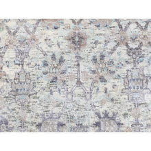 Load image into Gallery viewer, 2&#39;5&quot;x12&#39; Ivory Silk With Textured Wool Tabriz Design Runner Hand Knotted Oriental Rug FWR349182