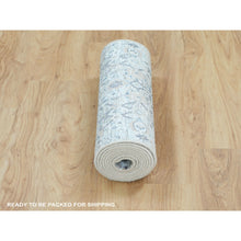 Load image into Gallery viewer, 2&#39;5&quot;x12&#39; Ivory Silk With Textured Wool Tabriz Design Runner Hand Knotted Oriental Rug FWR349182