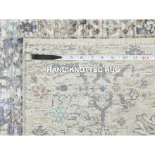 Load image into Gallery viewer, 2&#39;5&quot;x12&#39; Ivory Silk With Textured Wool Tabriz Design Runner Hand Knotted Oriental Rug FWR349182