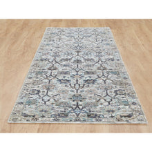 Load image into Gallery viewer, 2&#39;5&quot;x8&#39; Ivory Silk With Textured Wool Tabriz Design Runner Hand Knotted Oriental Rug FWR349200