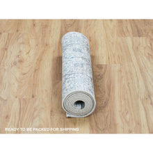 Load image into Gallery viewer, 2&#39;5&quot;x8&#39; Ivory Silk With Textured Wool Tabriz Design Runner Hand Knotted Oriental Rug FWR349200