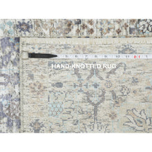 Load image into Gallery viewer, 2&#39;5&quot;x8&#39; Ivory Silk With Textured Wool Tabriz Design Runner Hand Knotted Oriental Rug FWR349200