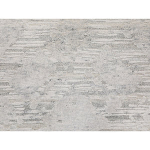 6'x6' Ivory Hand Spun Undyed Natural Wool Modern Round Hand Knotted Oriental Rug FWR349428