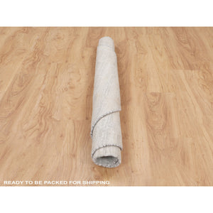 6'x6' Ivory Hand Spun Undyed Natural Wool Modern Round Hand Knotted Oriental Rug FWR349428