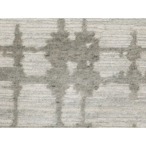 2'6"x8' Hand Spun Undyed Natural Wool Runner Modern Oriental Hand Knotted Oriental Rug FWR349464