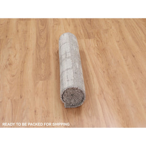 2'6"x8' Hand Spun Undyed Natural Wool Runner Modern Oriental Hand Knotted Oriental Rug FWR349464