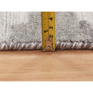 2'6"x8' Hand Spun Undyed Natural Wool Runner Modern Oriental Hand Knotted Oriental Rug FWR349464