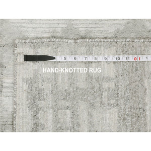 2'6"x8' Hand Spun Undyed Natural Wool Runner Modern Oriental Hand Knotted Oriental Rug FWR349464