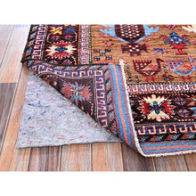 Load image into Gallery viewer, 6&#39;2&quot;x7&#39;7&quot; Colorful, Afghan Ersari with Turkish Knot, Caucasian Design Revival, Ancient Bird Figurines, Hand Knotted, Soft Wool, Vegetable Dyes, Densely Woven, Oriental Rug FWR3492