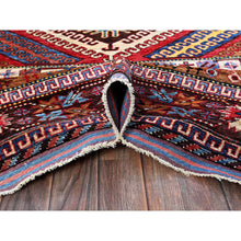 Load image into Gallery viewer, 6&#39;2&quot;x7&#39;7&quot; Colorful, Afghan Ersari With Turkish Knot, Caucasian Design Revival, Ancient Bird Figurines, Hand Knotted, Soft Wool, Vegetable Dyes, Densely Woven, Oriental Rug FWR3492