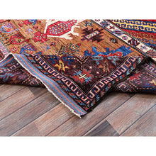 Load image into Gallery viewer, 6&#39;2&quot;x7&#39;7&quot; Colorful, Afghan Ersari With Turkish Knot, Caucasian Design Revival, Ancient Bird Figurines, Hand Knotted, Soft Wool, Vegetable Dyes, Densely Woven, Oriental Rug FWR3492
