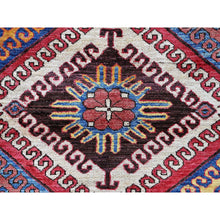 Load image into Gallery viewer, 6&#39;2&quot;x7&#39;7&quot; Colorful, Afghan Ersari With Turkish Knot, Caucasian Design Revival, Ancient Bird Figurines, Hand Knotted, Soft Wool, Vegetable Dyes, Densely Woven, Oriental Rug FWR3492