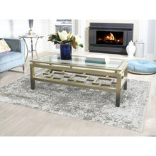 Load image into Gallery viewer, 6&#39;x9&#39; Grey Broken Persian Design Wool And Pure Silk Hand Knotted Oriental Rug FWR350034