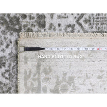Load image into Gallery viewer, 6&#39;x9&#39; Grey Broken Persian Design Wool And Pure Silk Hand Knotted Oriental Rug FWR350034