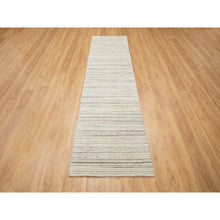 Load image into Gallery viewer, 2&#39;6&quot;x9&#39;8&quot; Beige Hand Loomed Organic Wool Modern Runner Oriental Rug FWR350148