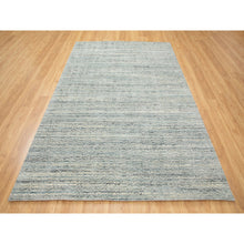 Load image into Gallery viewer, 6&#39;x9&#39; Seafoam Green Variegated Textured Design Hand Loomed Pure Wool Modern Oriental Rug FWR350346