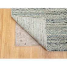 Load image into Gallery viewer, 6&#39;x9&#39; Seafoam Green Variegated Textured Design Hand Loomed Pure Wool Modern Oriental Rug FWR350346