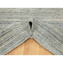 Load image into Gallery viewer, 6&#39;x9&#39; Seafoam Green Variegated Textured Design Hand Loomed Pure Wool Modern Oriental Rug FWR350346