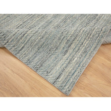 Load image into Gallery viewer, 6&#39;x9&#39; Seafoam Green Variegated Textured Design Hand Loomed Pure Wool Modern Oriental Rug FWR350346