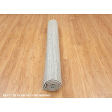 Load image into Gallery viewer, 6&#39;x9&#39; Seafoam Green Variegated Textured Design Hand Loomed Pure Wool Modern Oriental Rug FWR350346