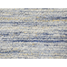 Load image into Gallery viewer, 3&#39;x5&#39; Blue Variegated Textured Design Hand Loomed Pure Wool Modern Oriental Rug FWR350370