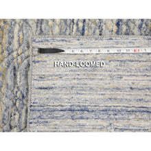 Load image into Gallery viewer, 3&#39;x5&#39; Blue Variegated Textured Design Hand Loomed Pure Wool Modern Oriental Rug FWR350370