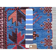 Load image into Gallery viewer, 6&#39;x7&#39;8&quot; Bayern Blue, Afghan Ersari With Turkish Knot, Caucasian Design Revival, Vegetable Dyes, Densely Woven, Hand Knotted, Soft Wool, Oriental Rug FWR3498