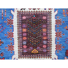 Load image into Gallery viewer, 6&#39;x7&#39;8&quot; Bayern Blue, Afghan Ersari With Turkish Knot, Caucasian Design Revival, Vegetable Dyes, Densely Woven, Hand Knotted, Soft Wool, Oriental Rug FWR3498