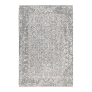 5'10"x9'1" Gray Fine jacquard Hand Loomed Modern Wool And Art Silk Oriental Rug FWR350454