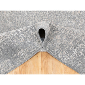 5'10"x9'1" Gray Fine jacquard Hand Loomed Modern Wool And Art Silk Oriental Rug FWR350454