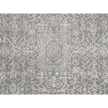 Load image into Gallery viewer, 5&#39;10&quot;x9&#39;1&quot; Gray Fine Jacquard Hand Loomed Modern Wool And Art Silk Oriental Rug FWR350454