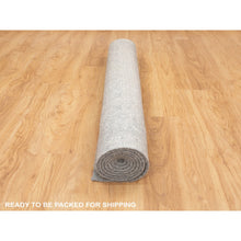 Load image into Gallery viewer, 5&#39;10&quot;x9&#39;1&quot; Gray Fine Jacquard Hand Loomed Modern Wool And Art Silk Oriental Rug FWR350454