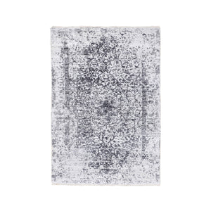 3'x5'1" Broken Persian Design Wool and Pure Silk Hand Knotted Oriental Rug FWR350496