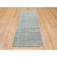 Load image into Gallery viewer, 2&#39;6&quot;x7&#39;10&quot; Seafoam Green Variegated Textured Design Hand Loomed Pure Wool Modern Runner Oriental Rug FWR350532