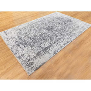 6'x9'2" Wool And Silk Hand Knotted Broken Persian Design Hand Knotted Oriental Rug FWR350538