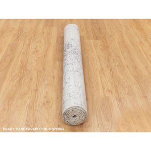 6'x9'2" Wool And Silk Hand Knotted Broken Persian Design Hand Knotted Oriental Rug FWR350538