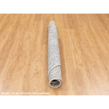 Load image into Gallery viewer, 5&#39;10&quot;x5&#39;10&quot; Round Fine Jacquard Hand Loomed Erased Design Wool And Silk Oriental Rug FWR350562