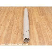 Load image into Gallery viewer, 5&#39;9&quot;x5&#39;9&quot; Round Taupe Fine Jacquard Hand Loomed Modern Wool And Art Silk Oriental Rug FWR350598