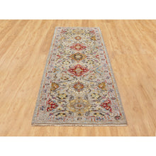 Load image into Gallery viewer, 2&#39;9&quot;x7&#39;10&quot; The Sunset Rosettes Wool And Pure Silk Runner Hand Knotted Oriental Rug FWR350640