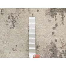 Load image into Gallery viewer, 2&#39;8&quot;x9&#39;7&quot; Earth Tones Hi And Lo Pile Abstract Design Wool And Silk Hand Knotted Runner Oriental Rug FWR350664