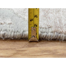 Load image into Gallery viewer, 2&#39;8&quot;x10&#39; Gray Abstract Design Wool And Silk Runner Hand Knotted Oriental Rug FWR350688