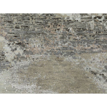 Load image into Gallery viewer, 2&#39;8&quot;x9&#39;10&quot; Natural Colors Abstract Design Wool And Silk Runner Hand Knotted Oriental Rug FWR350712