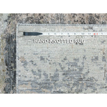 Load image into Gallery viewer, 2&#39;8&quot;x9&#39;10&quot; Natural Colors Abstract Design Wool And Silk Runner Hand Knotted Oriental Rug FWR350712