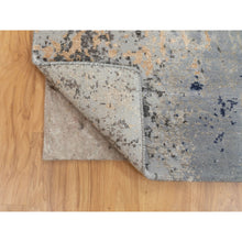 Load image into Gallery viewer, 2&#39;9&quot;x9&#39;8&quot; Gray Abstract Design Wool And Silk Runner Hand Knotted Oriental Rug FWR350730
