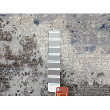 Load image into Gallery viewer, 2&#39;9&quot;x9&#39;8&quot; Gray Abstract Design Wool And Silk Runner Hand Knotted Oriental Rug FWR350730