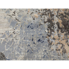 Load image into Gallery viewer, 2&#39;9&quot;x9&#39;8&quot; Gray Abstract Design Wool And Silk Runner Hand Knotted Oriental Rug FWR350730
