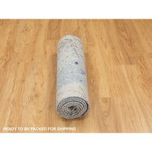 Load image into Gallery viewer, 2&#39;9&quot;x9&#39;8&quot; Gray Abstract Design Wool And Silk Runner Hand Knotted Oriental Rug FWR350730