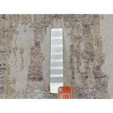 Load image into Gallery viewer, 2&#39;4&quot;x7&#39;5&quot; Gray Abstract Design Wool And Silk Runner Hand Knotted Oriental Rug FWR350742
