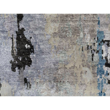 Load image into Gallery viewer, 2&#39;4&quot;x7&#39;5&quot; Gray Abstract Design Wool And Silk Runner Hand Knotted Oriental Rug FWR350742