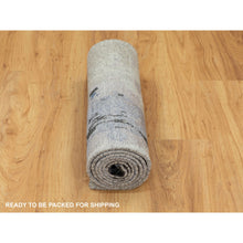 Load image into Gallery viewer, 2&#39;4&quot;x7&#39;5&quot; Gray Abstract Design Wool And Silk Runner Hand Knotted Oriental Rug FWR350742